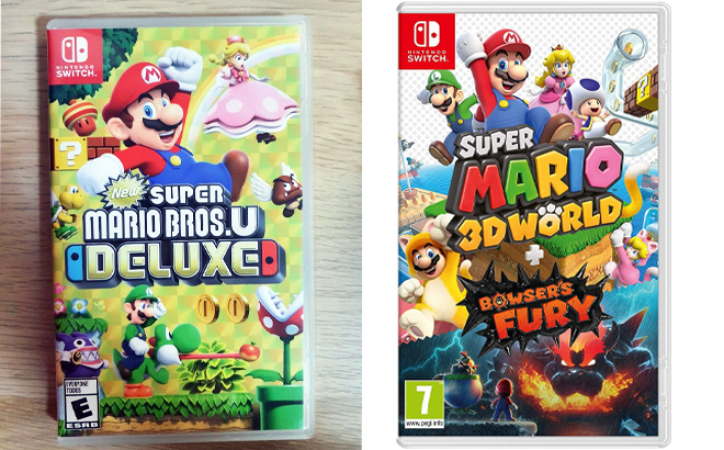 Super Mario Bros U Deluxe and Super Mario 3D Worls Bowsers Fury for Nintendo Switch