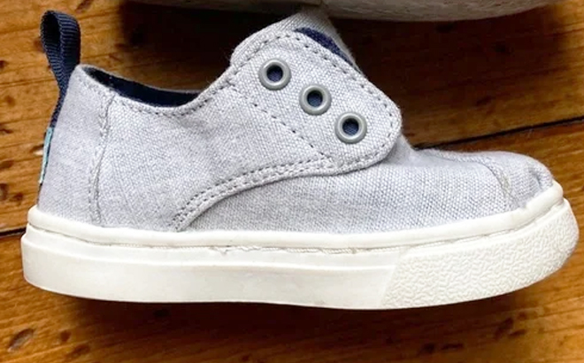 TOMS Toddler Kids Drizzle Gray Chambray Slip On Sneakers