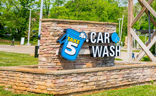 Take 5 Car Wash Sign
