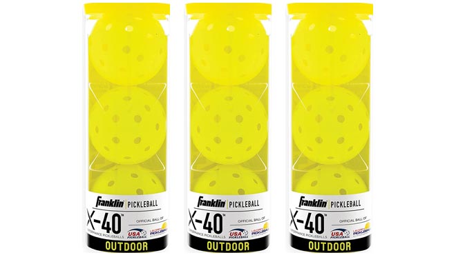 Three Count Franklin Sports Outdoor Pickleballs Set