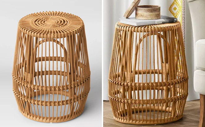 Threshold Pyronia Rattan Cage Table In Natural Color