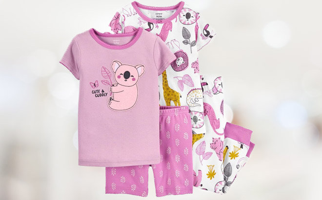 Toddler 4 Piece Koala 100 Snug Fit Cotton Pajamas