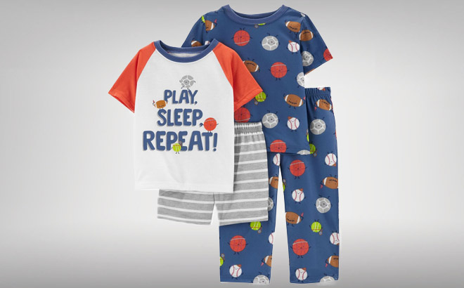 Toddler 4 Piece Sports Loose Fit PJs