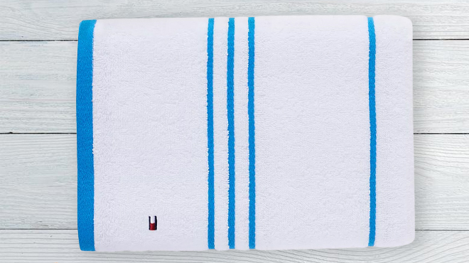 Tommy Hilfiger Modern American Stripe Cotton Bath Towel at Macys