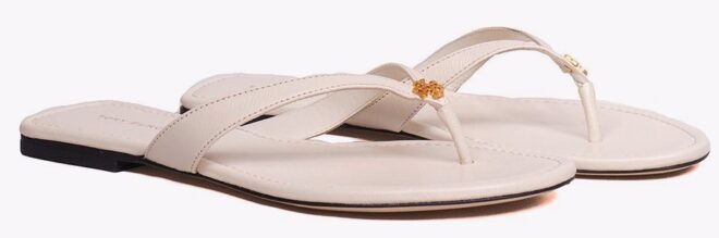 Tory Burch New Ivory Capri Leather Sandal