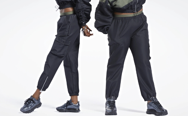 Two Women Wearing the Cardi B Pants in Black