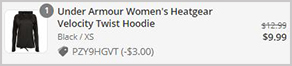 Under Armour Womens Heatgear Velocity Twist Hoodies Order Summary