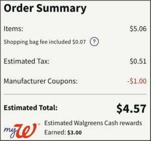 Walgreens Checkout Screenshot