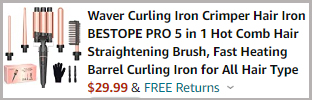 Waver Curling Iron Crimper Hair Iron Order Summary