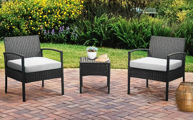 Wicker Rattan Patio 3 Piece Set