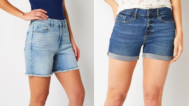 Womens High Rise Denim Short 5 Inch and 3 5 Inch