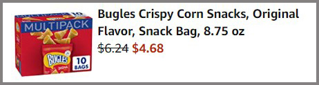 Bugles Crispy Corn Snack Original Flavor Snack Bag 10-Pack