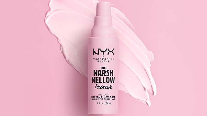 nyx marshmellow primer in pink background