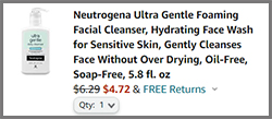 summary for Neutrogena Ultra Gentle Foaming Facial Cleanser