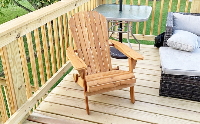 Best Choice Products Wood Folding Adirondack Chair Outdoor