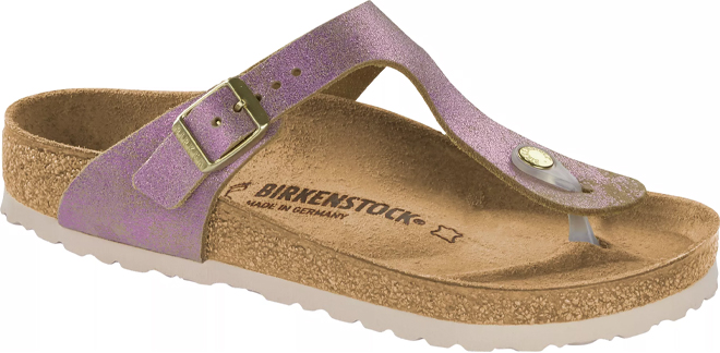 Birkenstock Womens Gizeh Suede Leather Sandals in Pink