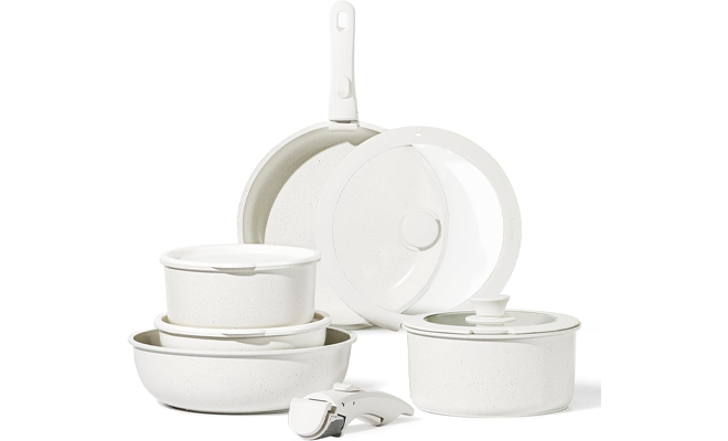 Carote 11 Piece Pots and Pans Set in White