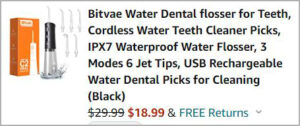 Checkout page Hand holding Bitvae Cordless Water Flosser Black