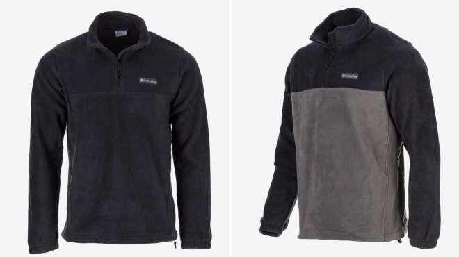 Columbia Mens Steens Mountain Half Zip black on the left and grey on the right