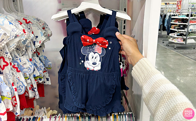 Disney Toddler Girls Minnie Mouse Americana Romper