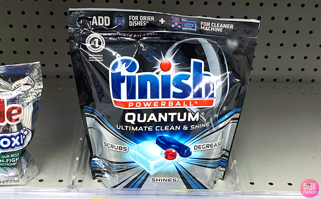 Finish Quantum Dishwasher Detergent Tablets On a Shelf