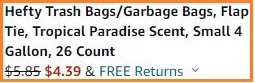 Hefty Trash Bags Checkout Summary at Amazon