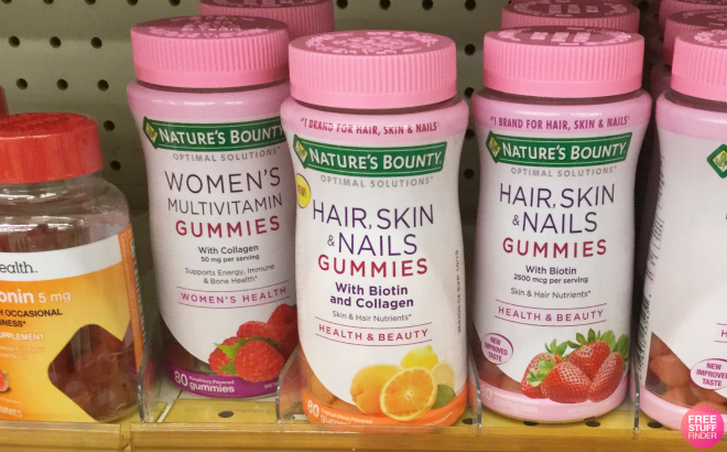 Natures Bounty Hair Skin and Nails Gummies in Citrus Flavor