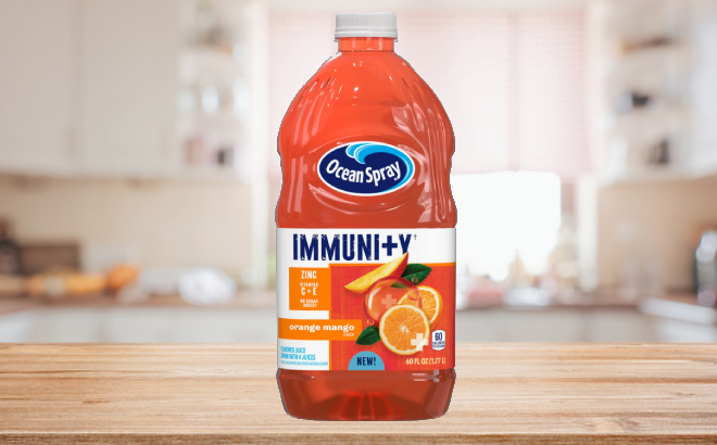 Ocean Spray Immunity Juice Drink on Kitchen Table