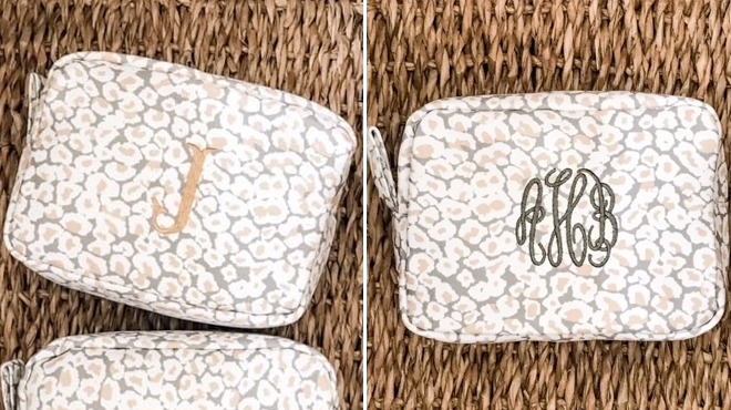 Personalized Snow Leopard Cosmetic Bag at Jane