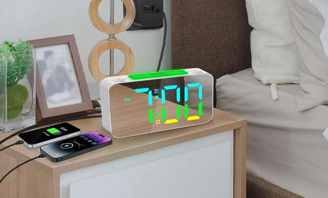 RGB Digital Loud Alarm Clock for Heavy Sleepers