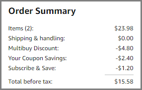 Screenshot of Sun Bum Aloe Vera Lotion Discounted Final Price at Checkout