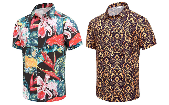 Simmashah Mens Hawaiian Short Sleeve Shirts