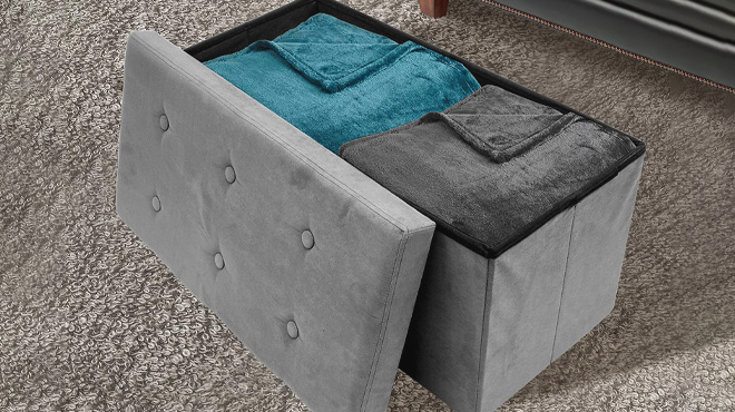 Sorbus Faux Suede Storage Bench Chest Ottoman