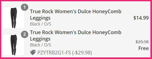 True Rock Womens Dulce HoneyComb Leggings Checkout Summary