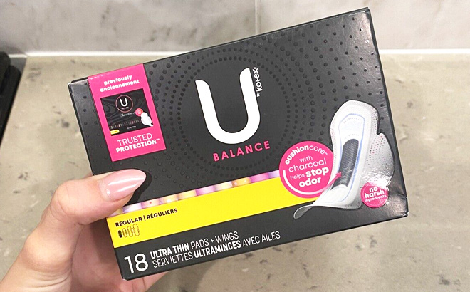 U by Kotex Balance Ultra Thin Pads with Wings 18-Count