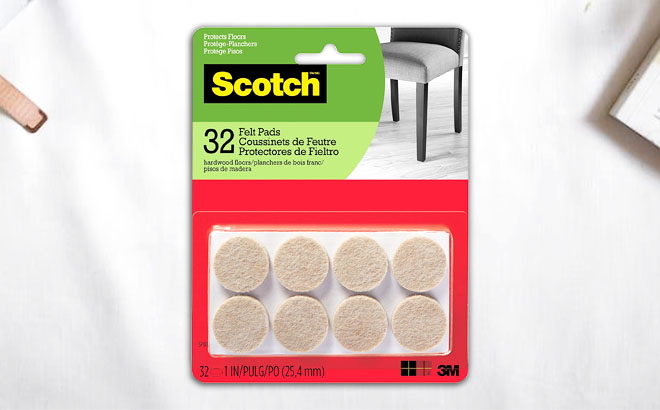 32 Piece of Scotch Felt Pads on a Table