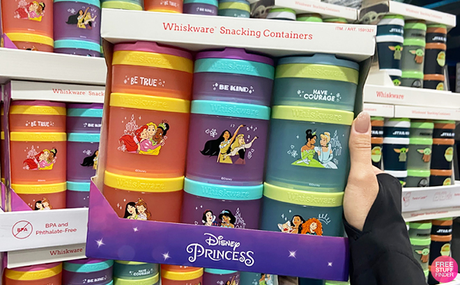 New Disney Princess 2 pack of portable, stackable snacking