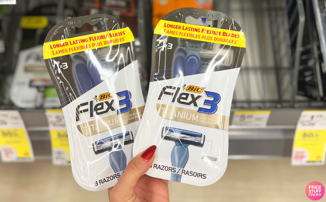 BIC FLex 3 Titanium Disposable Razors for Men 3 Pack in Store