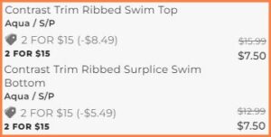 Charlotte Russe Swimwear Checkout Summary