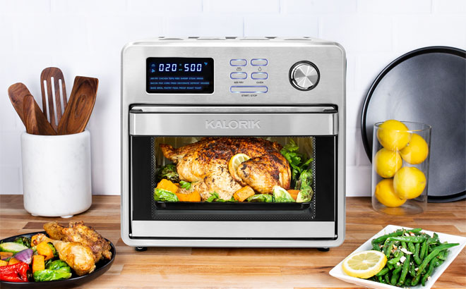 Chicken cooked in Kalorik 16 Quart Digital Air Fryer Oven