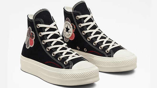 Chuck Taylor All Star Lift Platform Crafted Patchwork Black Color