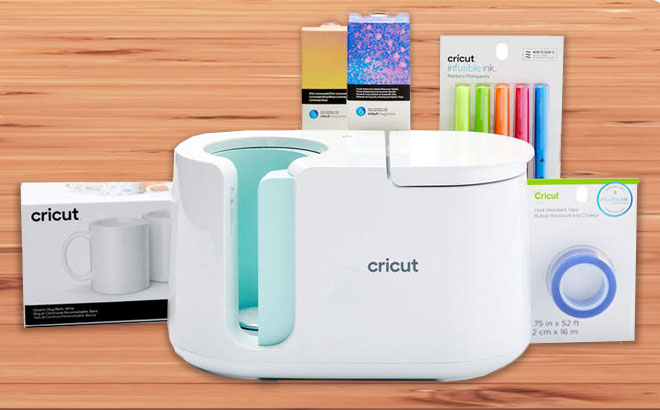 Cricut Mug Press Bundle on a Table