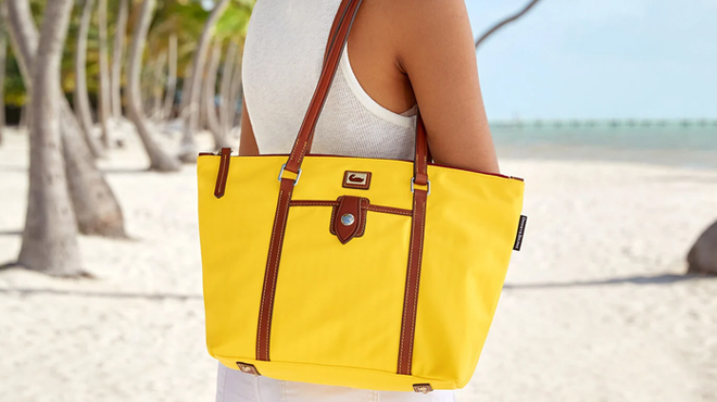 Dooney Bourke Wayfarer Zip Tote in Yellow Color