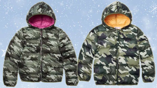 Epic Threads Big Girls Packable Jacket on the left and Epic Threads Big Boys Packable Jacket on the right