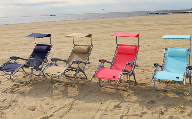 Four Bliss Hammocks Gravity Free Beach Chairs in Various Colors