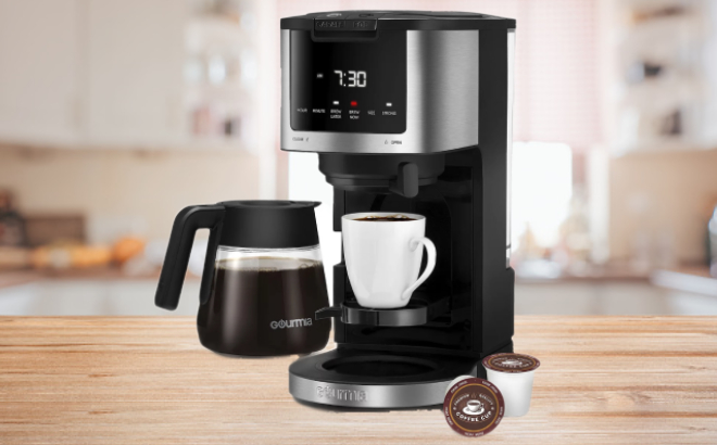 Gourmia 2 in 1 Single Serve 12 Cup Coffee Maker