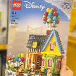 Hand Holding Disney LEGO Up House with Balooos Building Kit