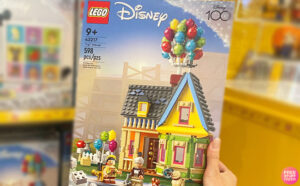 Hand Holding Disney LEGO Up House with Balooos Building Kit