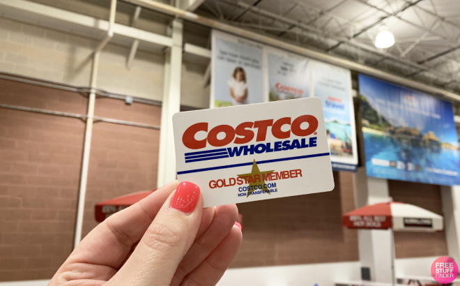 Hand Holding a Costco Gold Star Membership Card