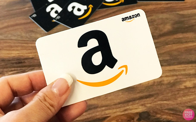 Hand Holding an Amazon Gift Card